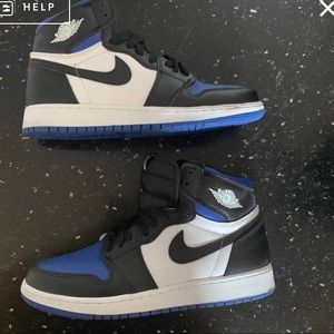 Air Jordan 1 retro high of gs 575441 041 black/black-white-game royal